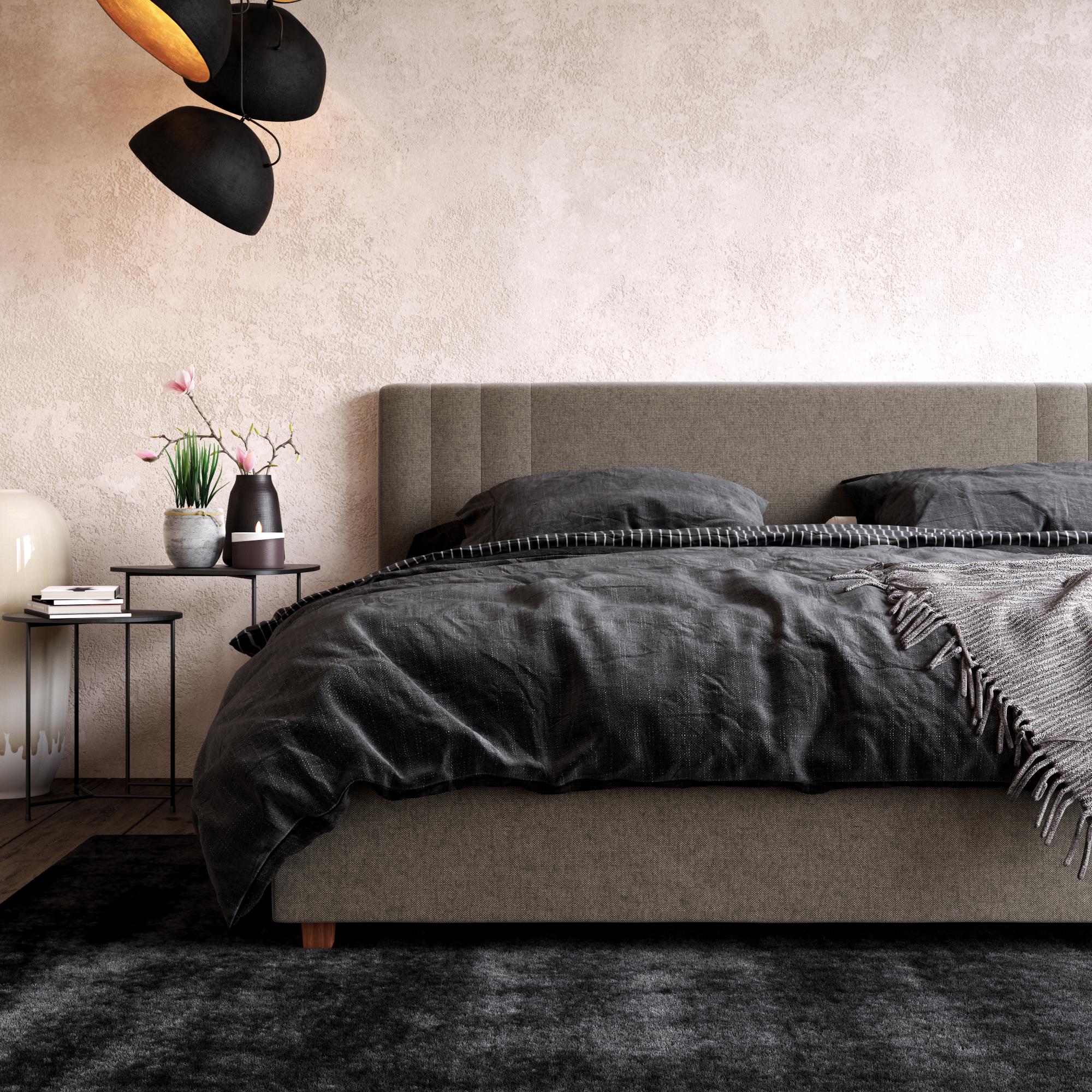 DHP Wynn Upholstered Bed Frame - Light Gray - King