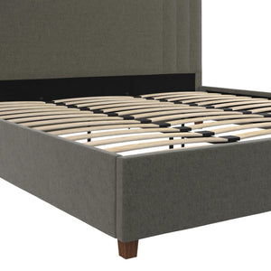 DHP Wynn Upholstered Bed Frame - Light Gray - King