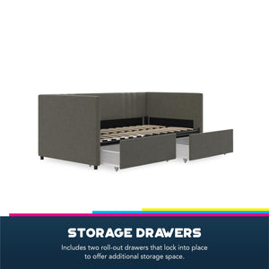 DHP Wynn Upholstered Daybed - Light Gray