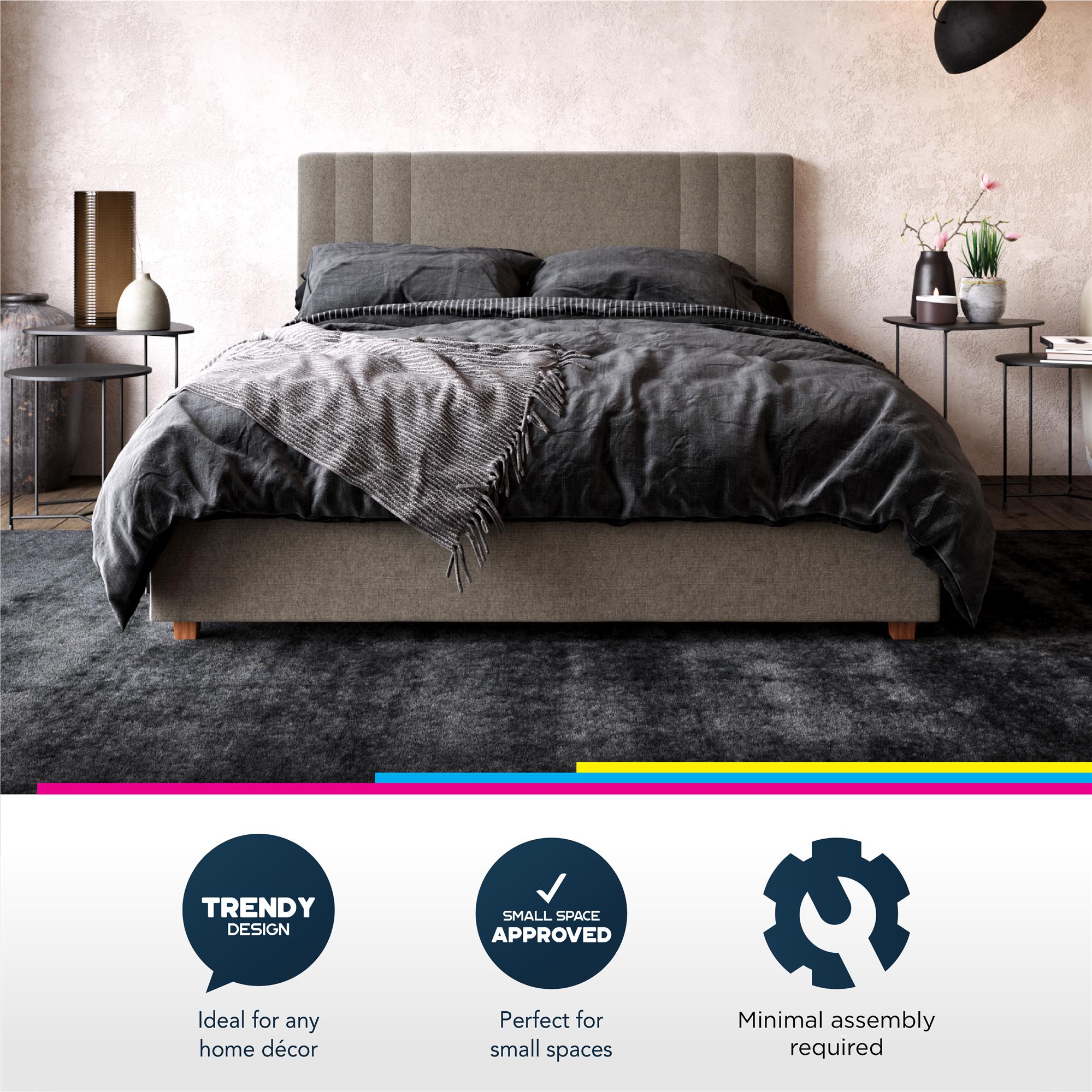 DHP Wynn Upholstered Bed Frame - Light Gray - Queen