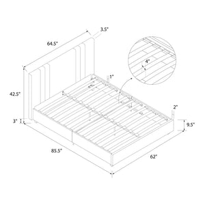 DHP Wynn Upholstered Bed Frame - Light Gray - Queen