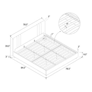DHP Wynn Upholstered Bed Frame - Light Gray - King