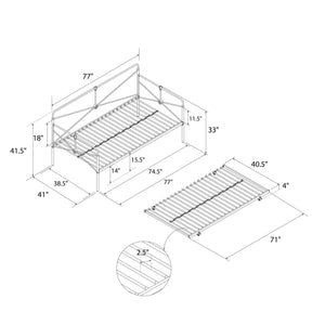 DHP Bradford Metal Daybed - Black - Twin
