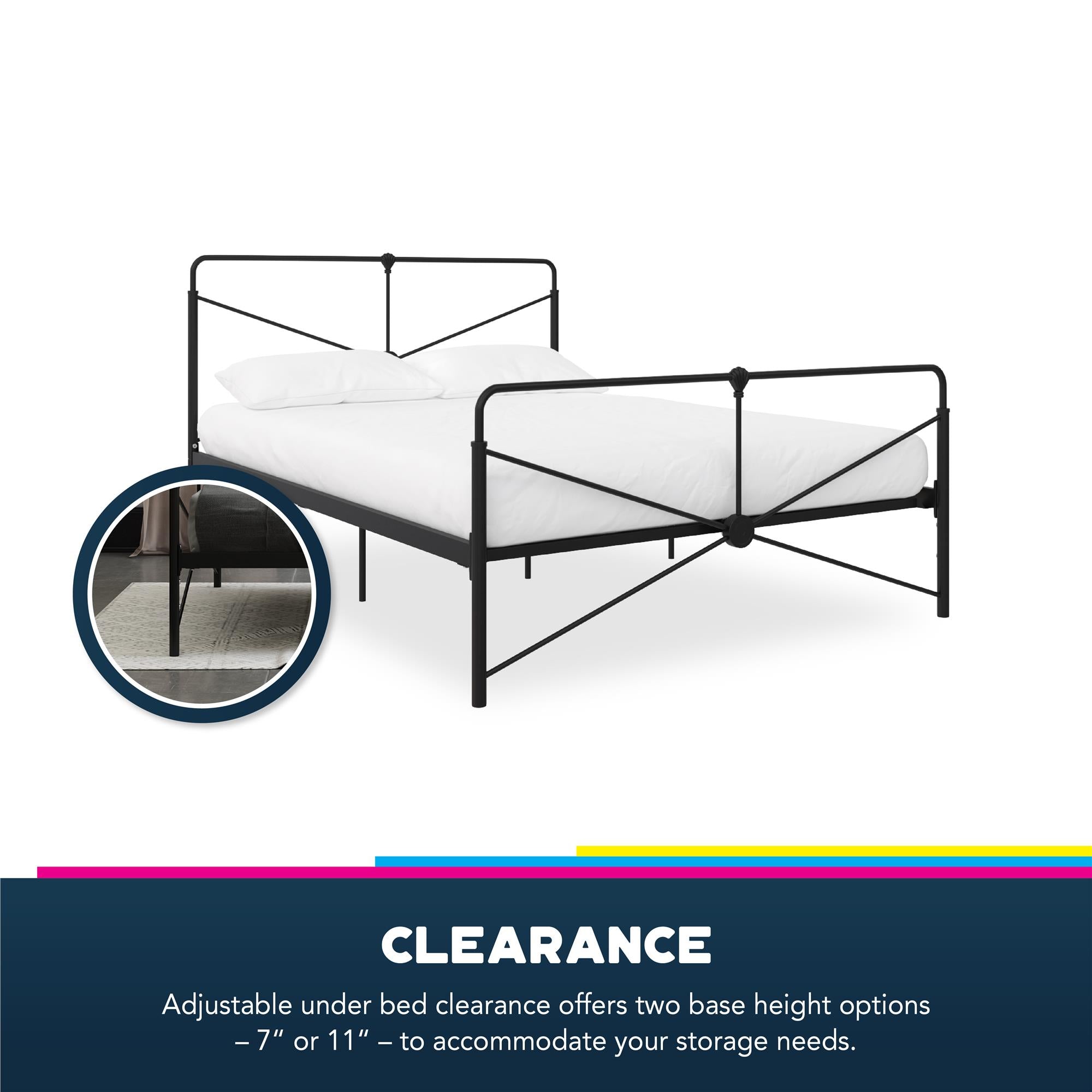 DHP Bradford Metal Bed Frame - Black - Full