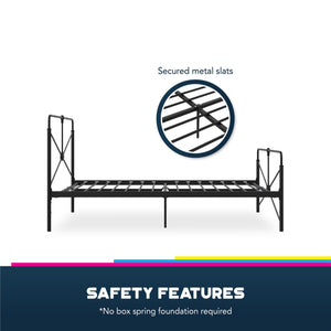 DHP Bradford Metal Bed Frame - Black - Queen