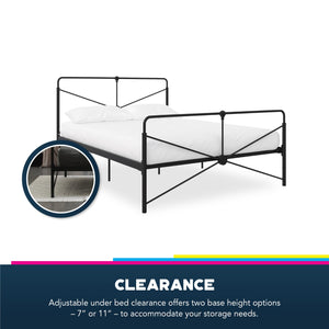 DHP Bradford Metal Bed Frame - Black - Queen