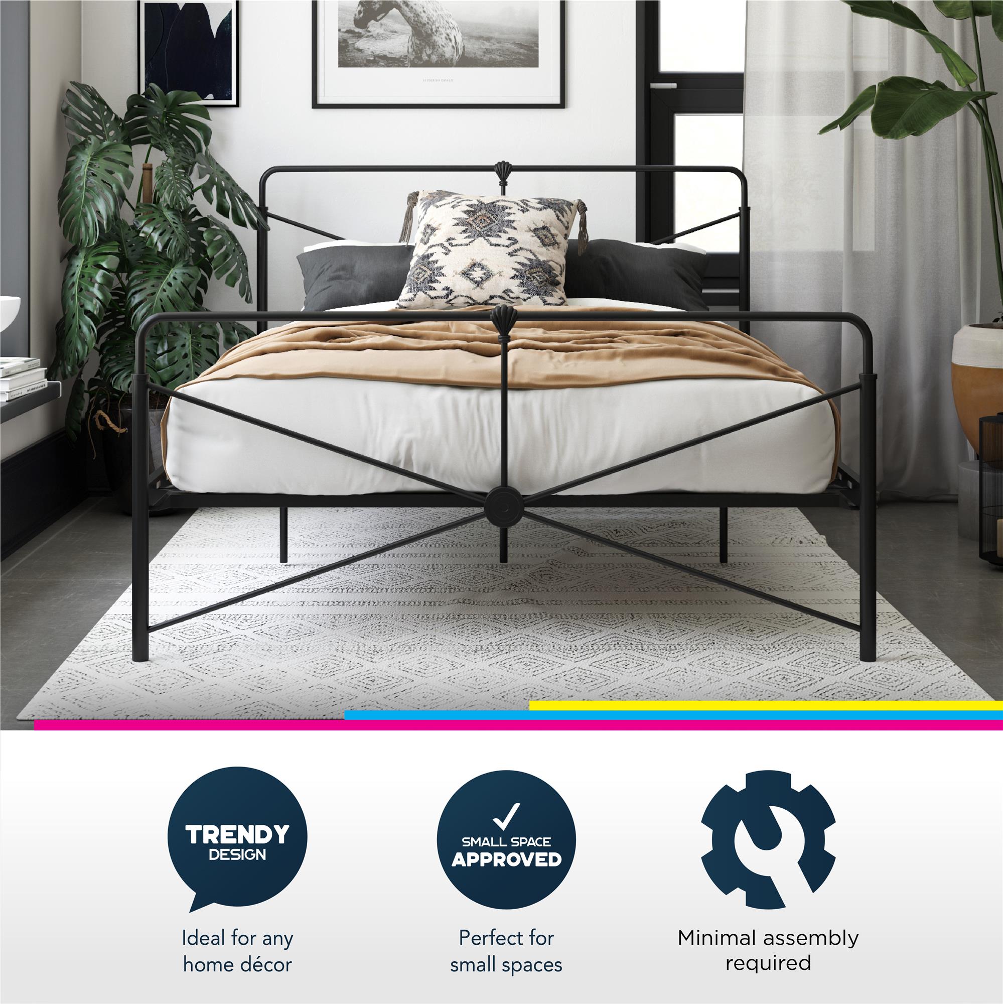 DHP Bradford Metal Bed Frame - Black - Queen