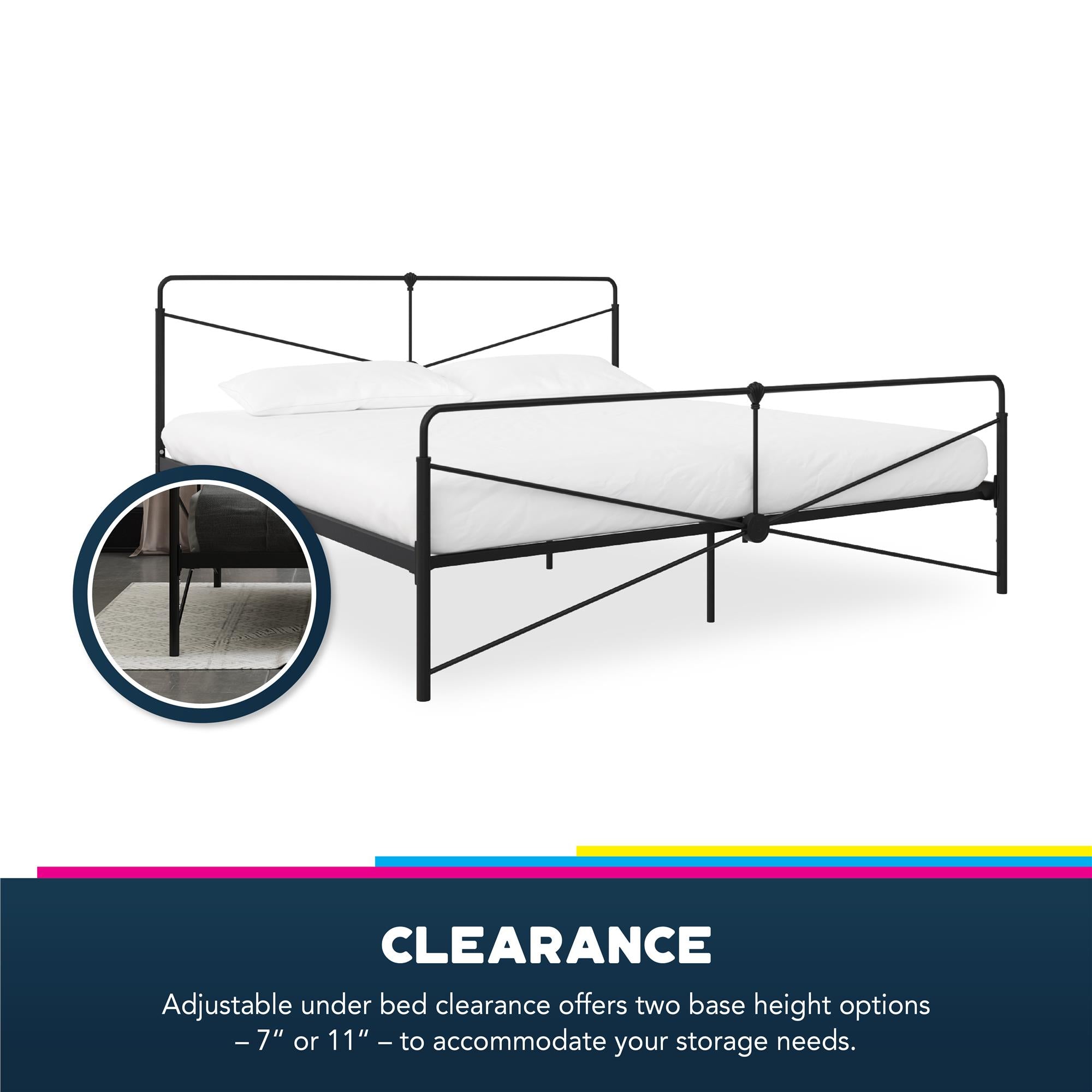 DHP Bradford Metal Bed Frame - Black - King
