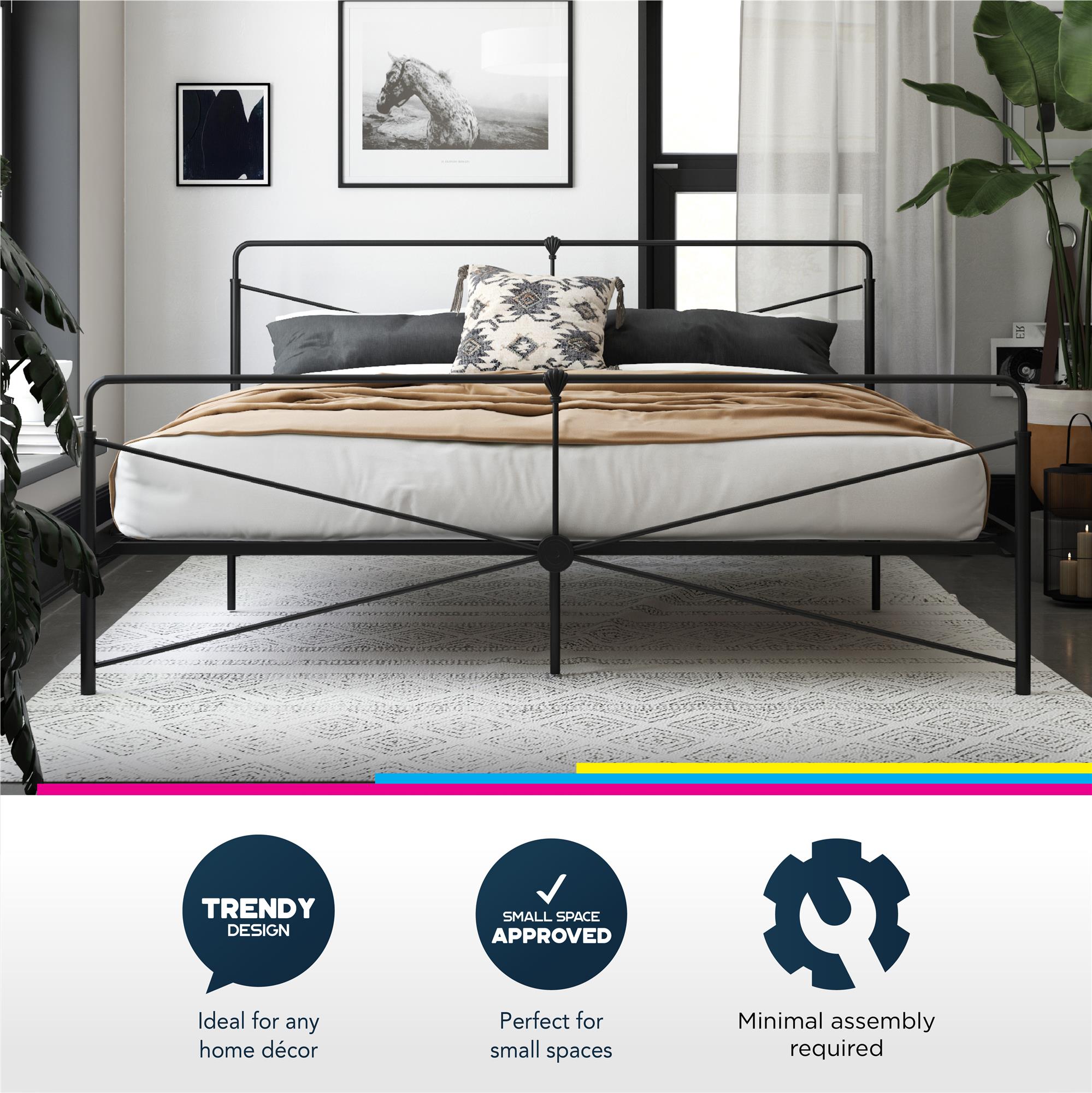 DHP Bradford Metal Bed Frame - Black - King
