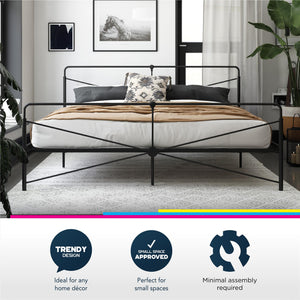DHP Bradford Metal Bed Frame - Black - King