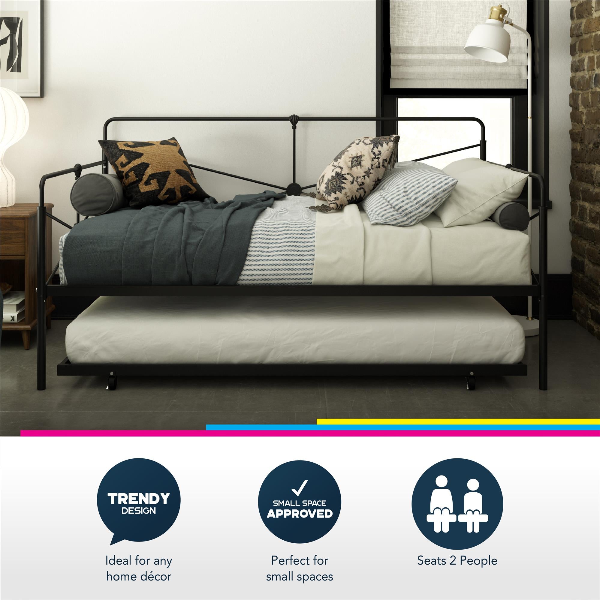 DHP Bradford Metal Daybed - Black - Twin