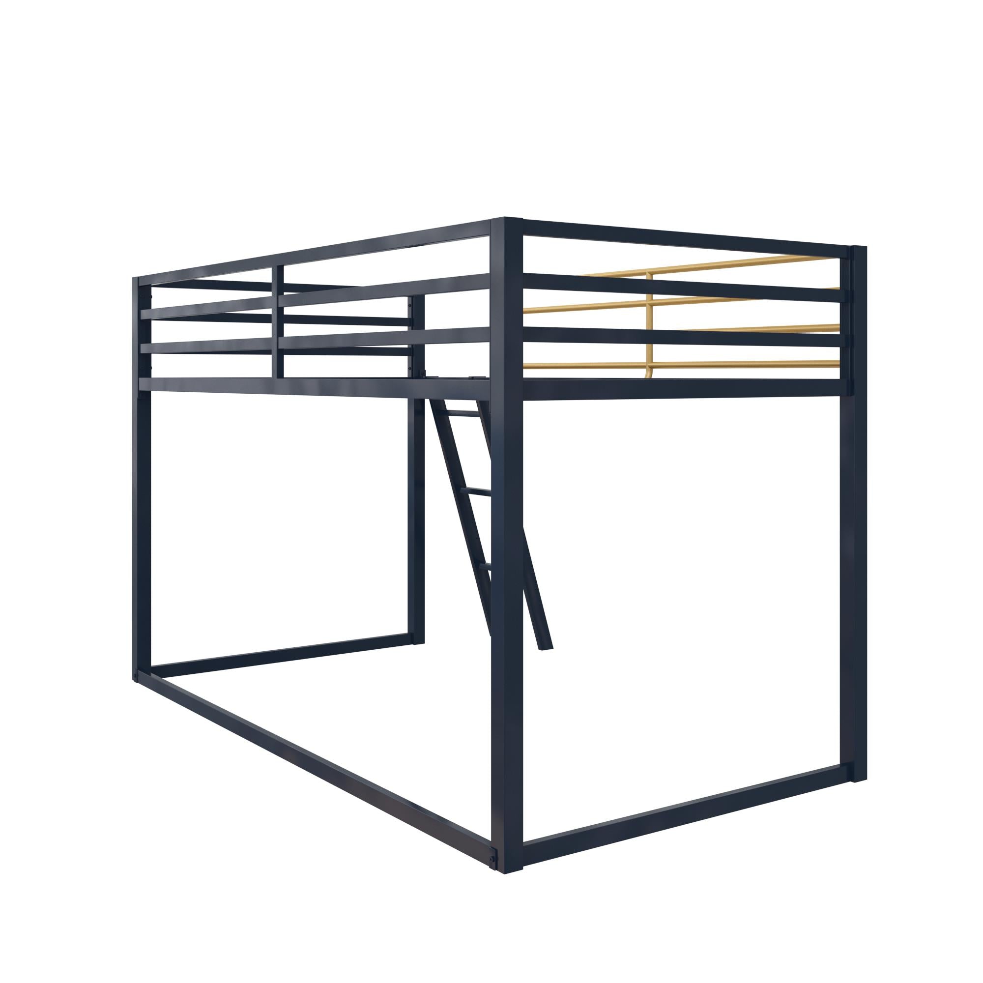 Little Seeds Monarch Hill Haven Twin Size Metal Junior Loft Bed, Navy - Navy - Twin
