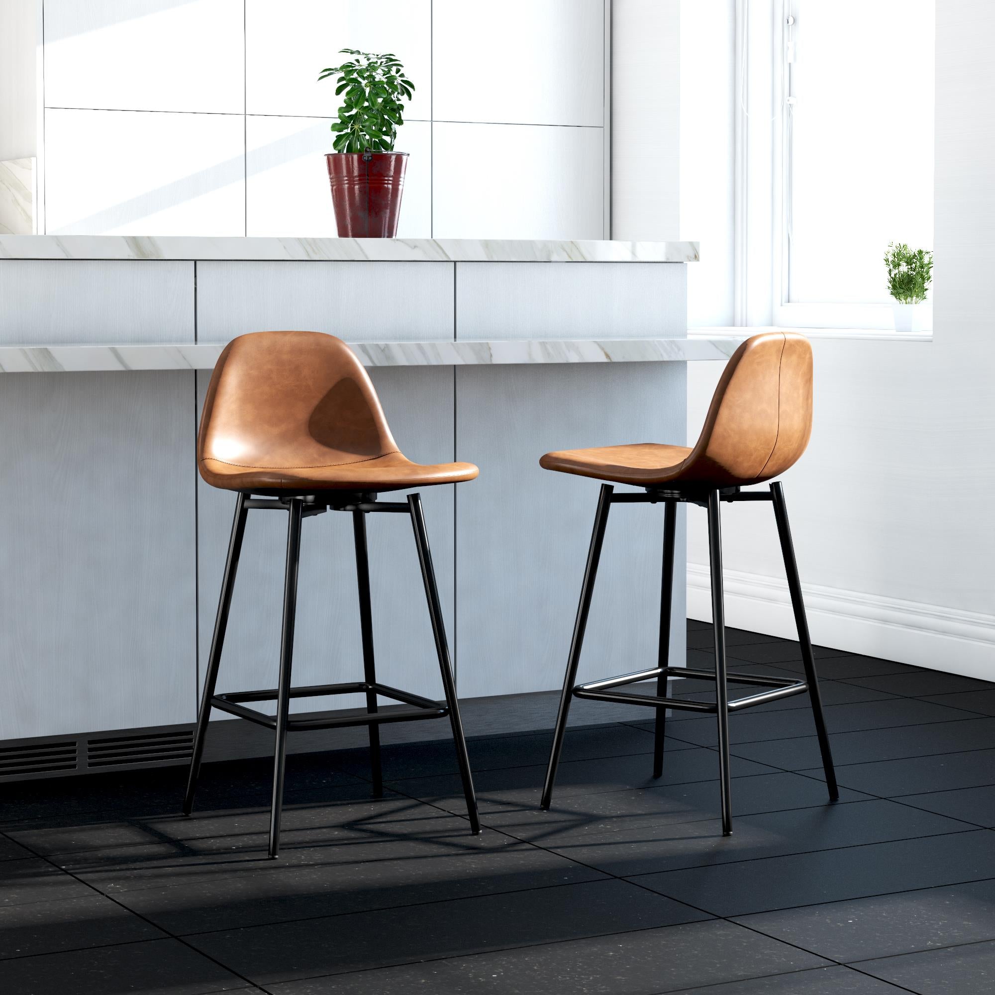 RealRooms Brandon Counter Height Bar Stool - Camel
