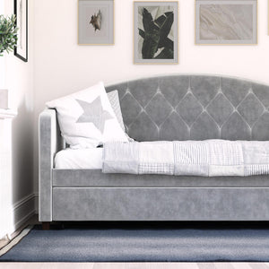 DHP Ilena Upholstered Daybed - Light Gray - Twin-Over-Twin