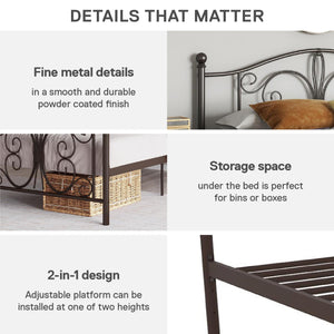 DHP Bombay Metal Bed Frame - Bronze - Queen