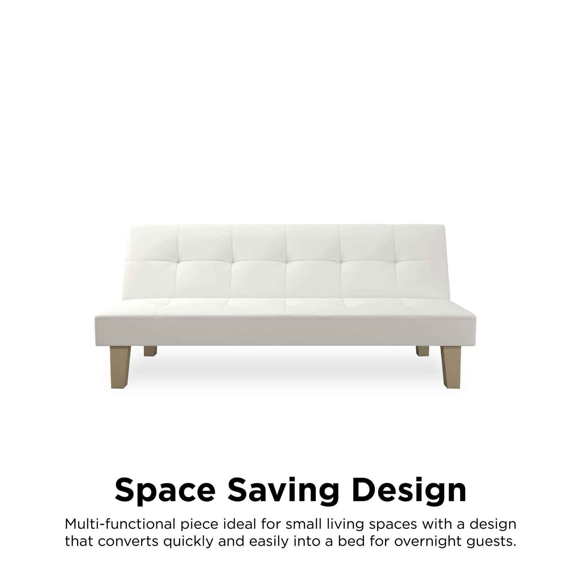 DHP Aria Futon Sofa Bed - White