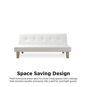 DHP Aria Futon Sofa Bed - White