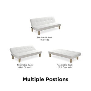 DHP Aria Futon Sofa Bed - White