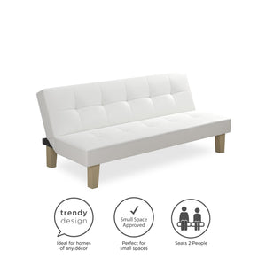 DHP Aria Futon Sofa Bed - White