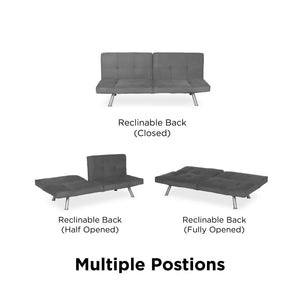 DHP Contempo Futon Sofa Bed - Gray