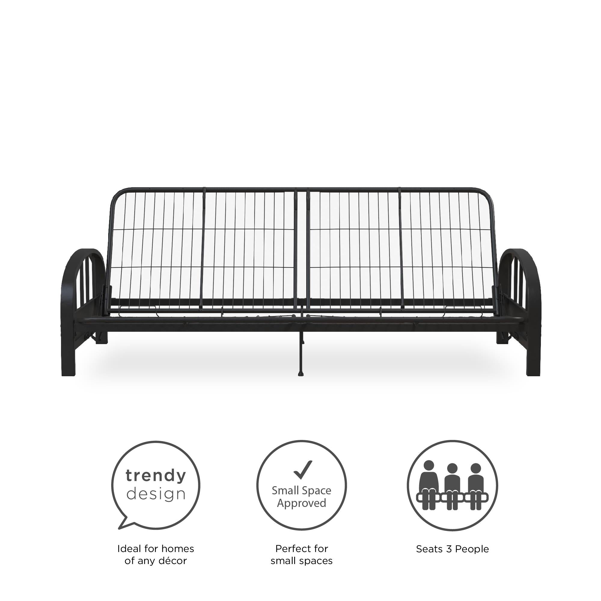 DHP Aiden Metal Futon Frame - Black