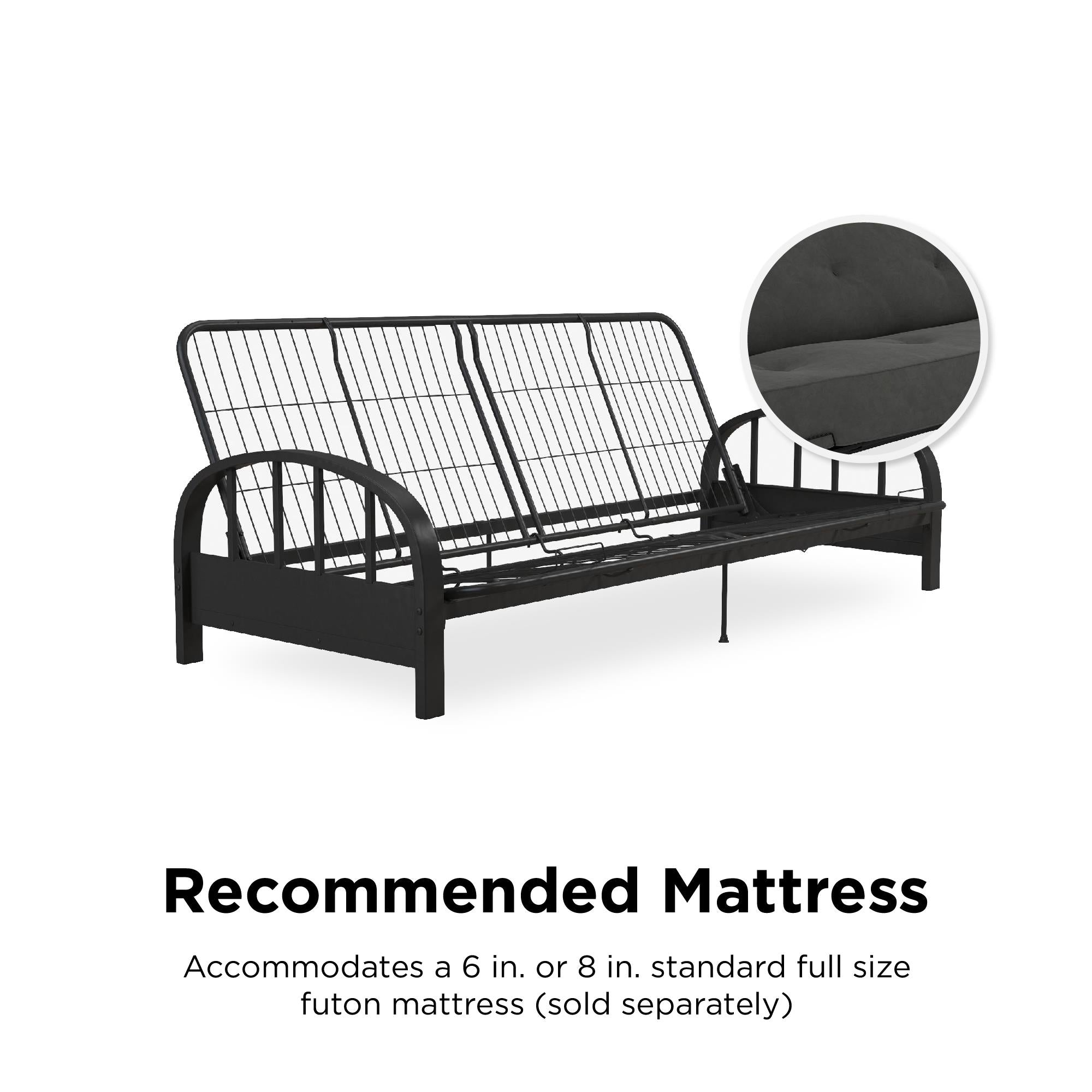 DHP Aiden Metal Futon Frame - Black