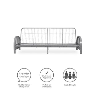 DHP Aiden Metal Futon Frame - Silver