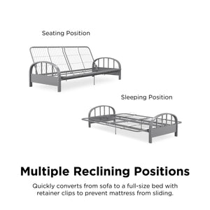 DHP Aiden Metal Futon Frame - Silver