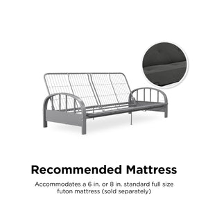 DHP Aiden Metal Futon Frame - Silver