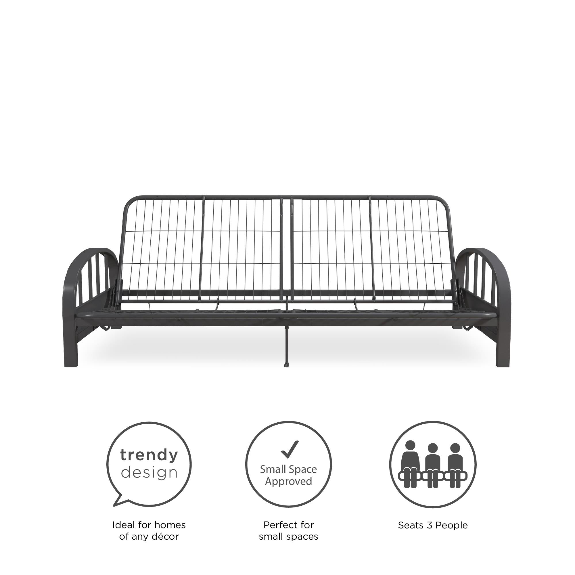 DHP Aiden Metal Futon Frame - Gray