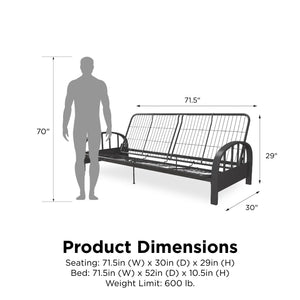 DHP Aiden Metal Futon Frame - Gray