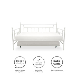 DHP Manila Metal Daybed with Trundle - White - Full