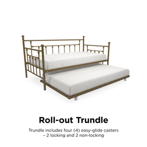 DHP Manila Metal Daybed with Trundle - Gold - Twin