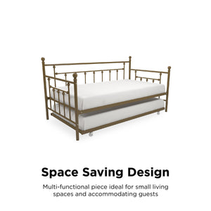 DHP Manila Metal Daybed with Trundle - Gold - Twin