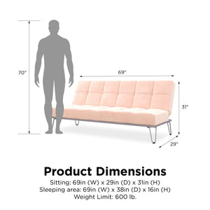 Novogratz Elle Futon Sofa Bed - Pink
