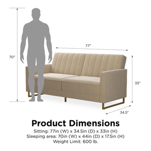 Novogratz Skylar Futon Sofa Bed - Ivory
