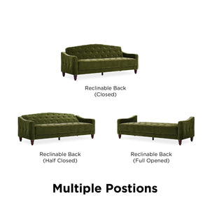 Novogratz Vintage Tufted Sofa Sleeper II - Green