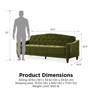Novogratz Vintage Tufted Sofa Sleeper II - Green