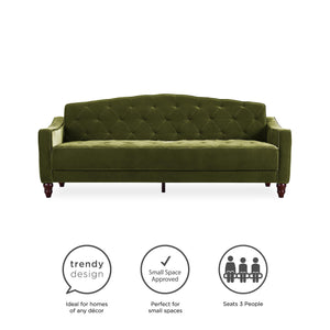 Novogratz Vintage Tufted Sofa Sleeper II - Green