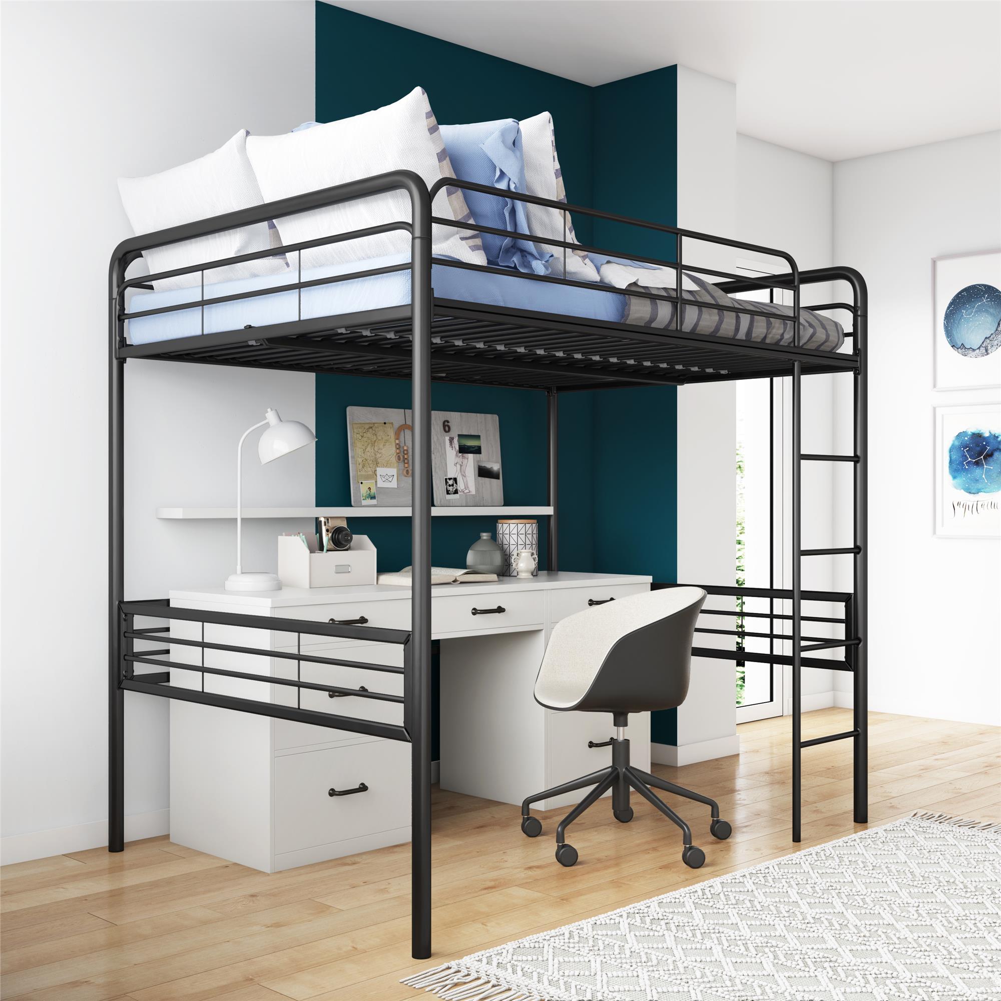 DHP Tommy Kids' Loft Bed - Black - Full