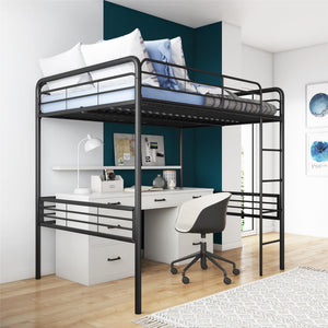 DHP Tommy Kids' Loft Bed - Black - Full