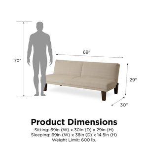 DHP Dillon Futon Sofa Bed - Tan