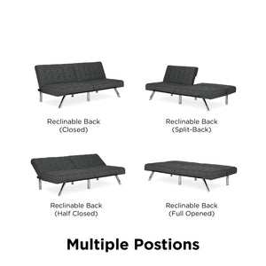 DHP Emily Armless Futon Sofa Bed - Dark Gray