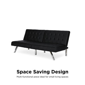 DHP Emily Armless Futon Sofa Bed - Black