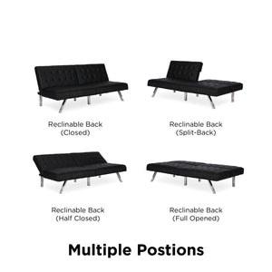 DHP Emily Armless Futon Sofa Bed - Black