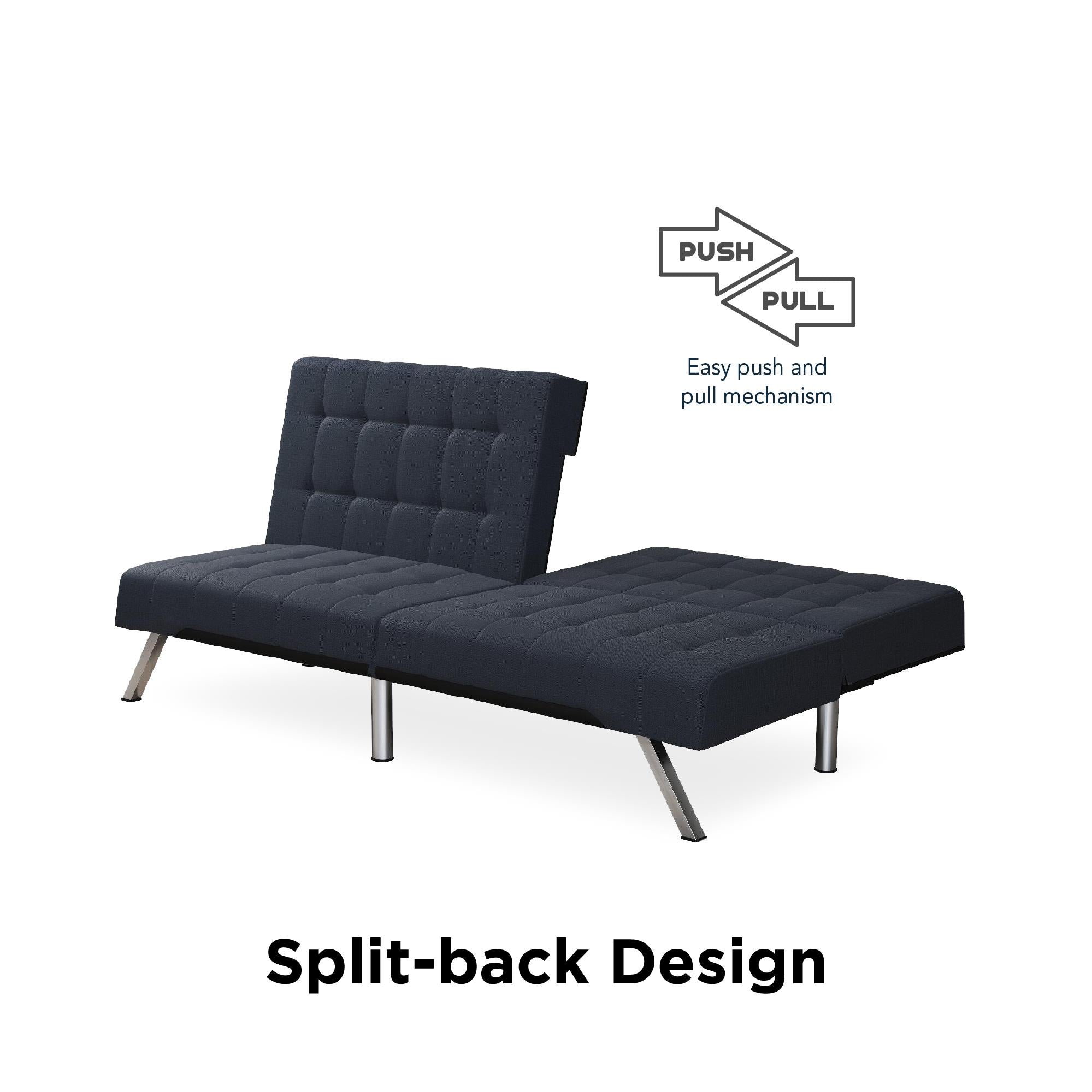 DHP Emily Armless Futon Sofa Bed - Navy