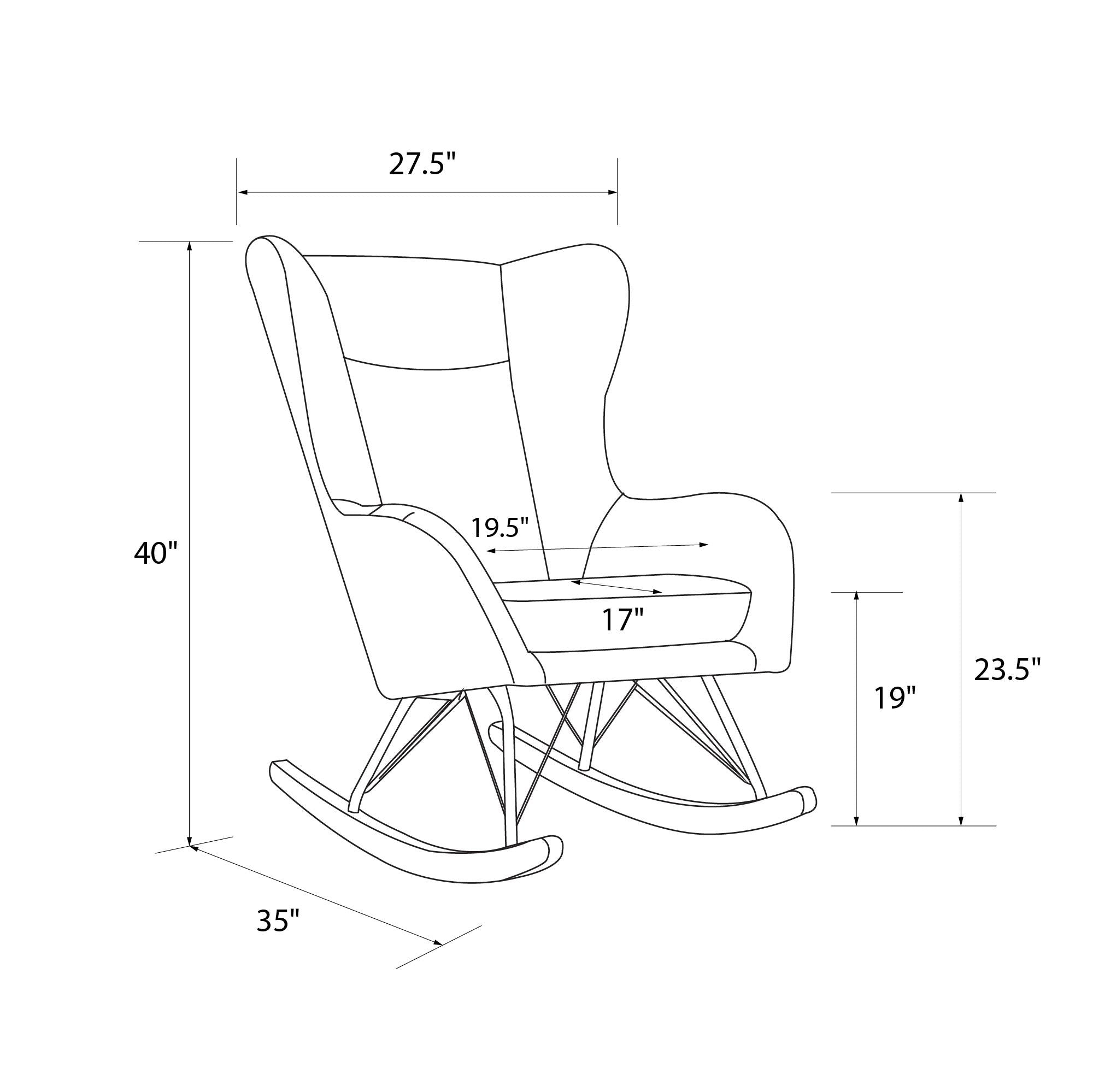 Novogratz Harper Wingback Rocker - Gray