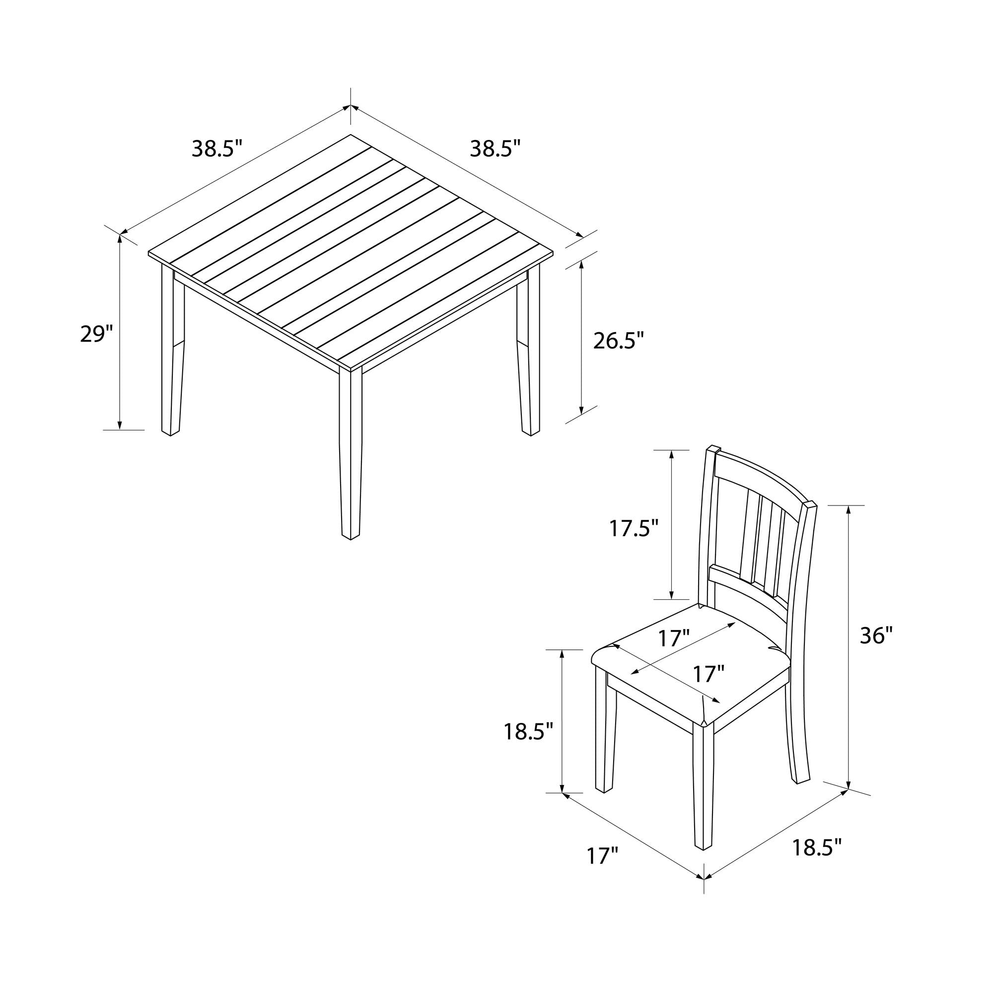 DHP Redmond 5-Piece Traditional Dining Set - Black / Beige