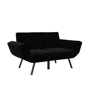 RealRooms Euro Loveseat Futon - Black
