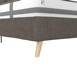 Novogratz Her Majesty Upholstered Bed - Grey Linen - Queen